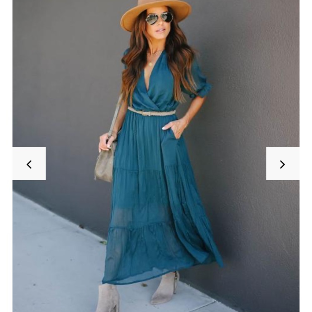 Vici Teared Pocket Maxi Dress Size Small